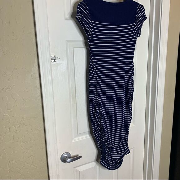 Liz Lange Maternity Navy and White Striped Bodycon Dress Size XS - Picture 6 of 8